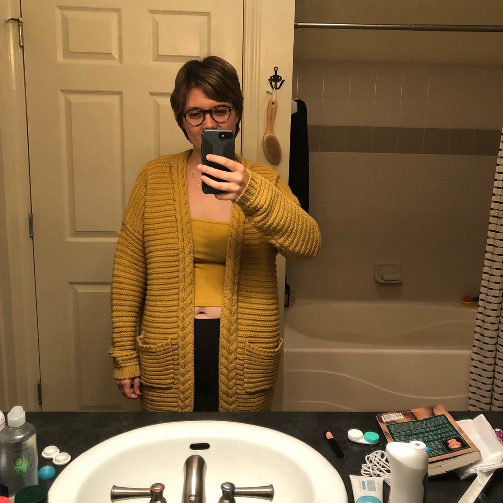 Chunky mustard cardigan